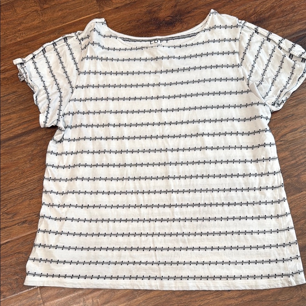 Loft Striped Black and White Women's Top-xl